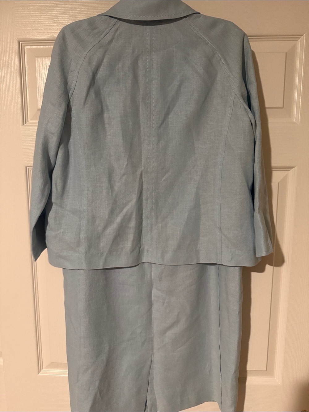Talbots Pale Blue Two-Piece Skirt Suit - Picture 5 of 12